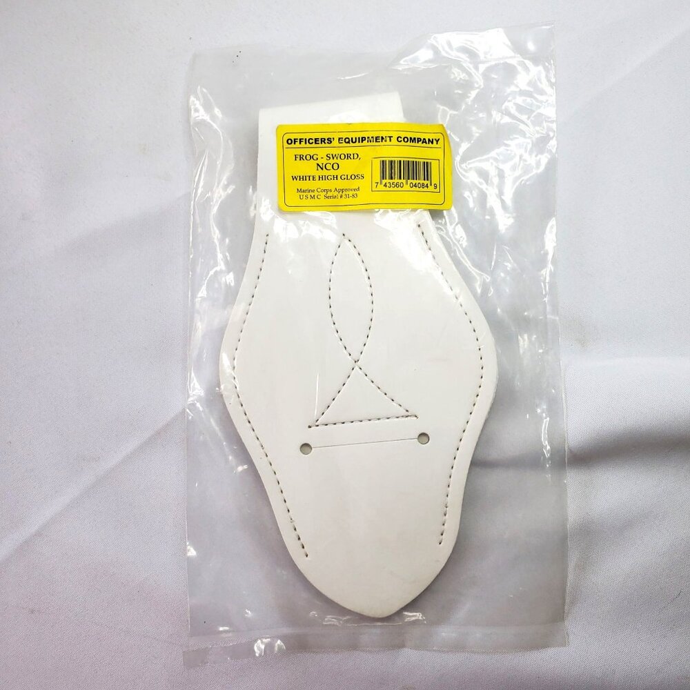 USMC US Marine Corps NCO Sword Hanger Frog White Leather Dress and Parade